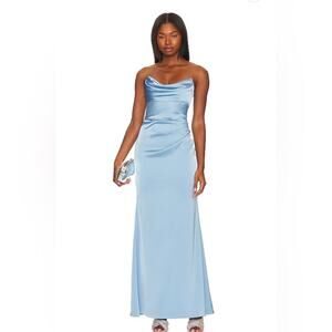 Katie May  Taylor Gown Blue Satin Gown Size Large Wedding Formal